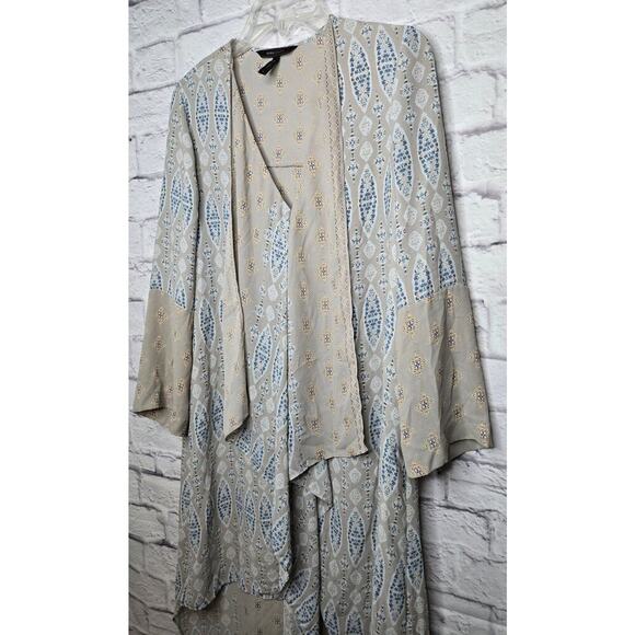 BCBGMAXAZRIA Kyndal high-low maxi dress tapestry long sleeve dress women's small - Picture 4 of 10